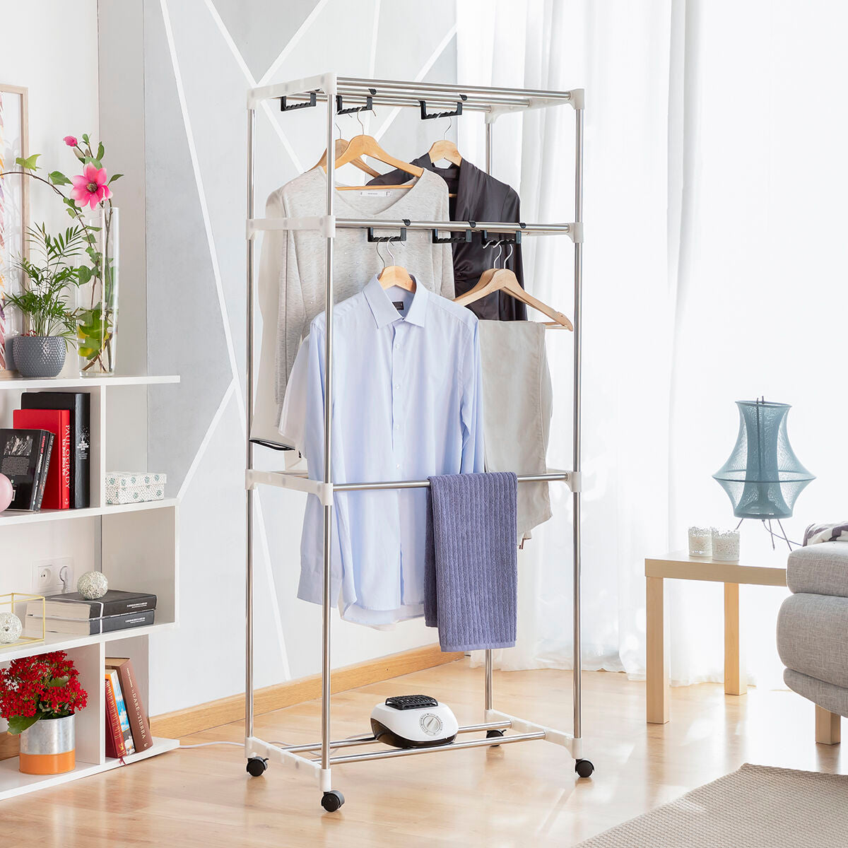 Portable Electric Clothes Dryer with 2 Heights 1000W