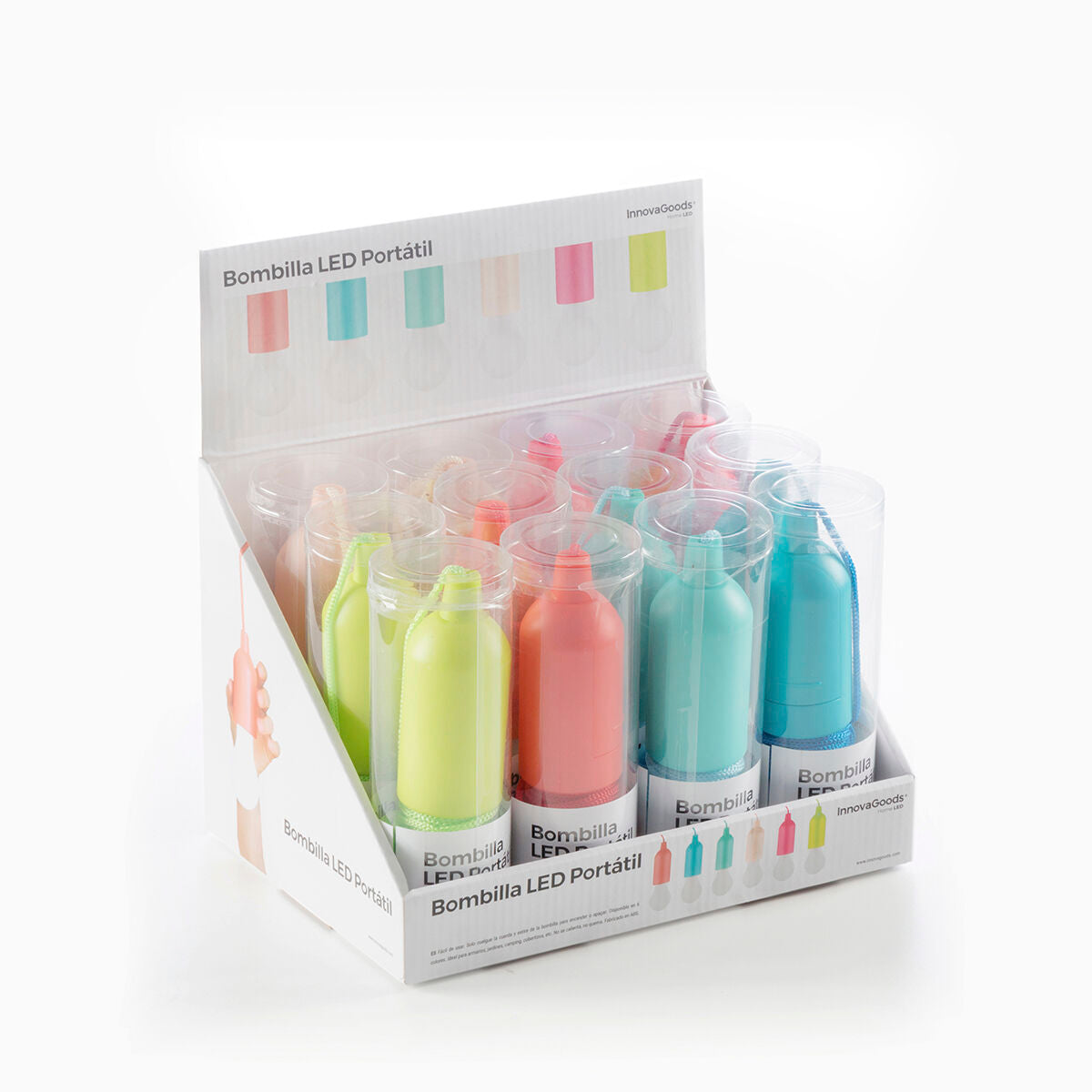 Portable LED light bulb with cord