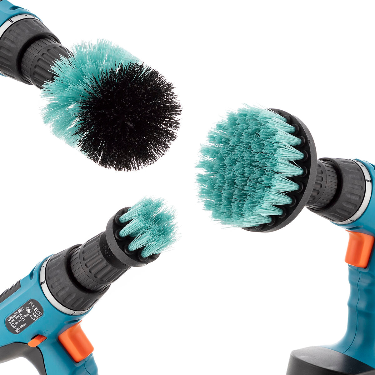 Cleaning brush attachment set for cordless screwdriver 3 parts