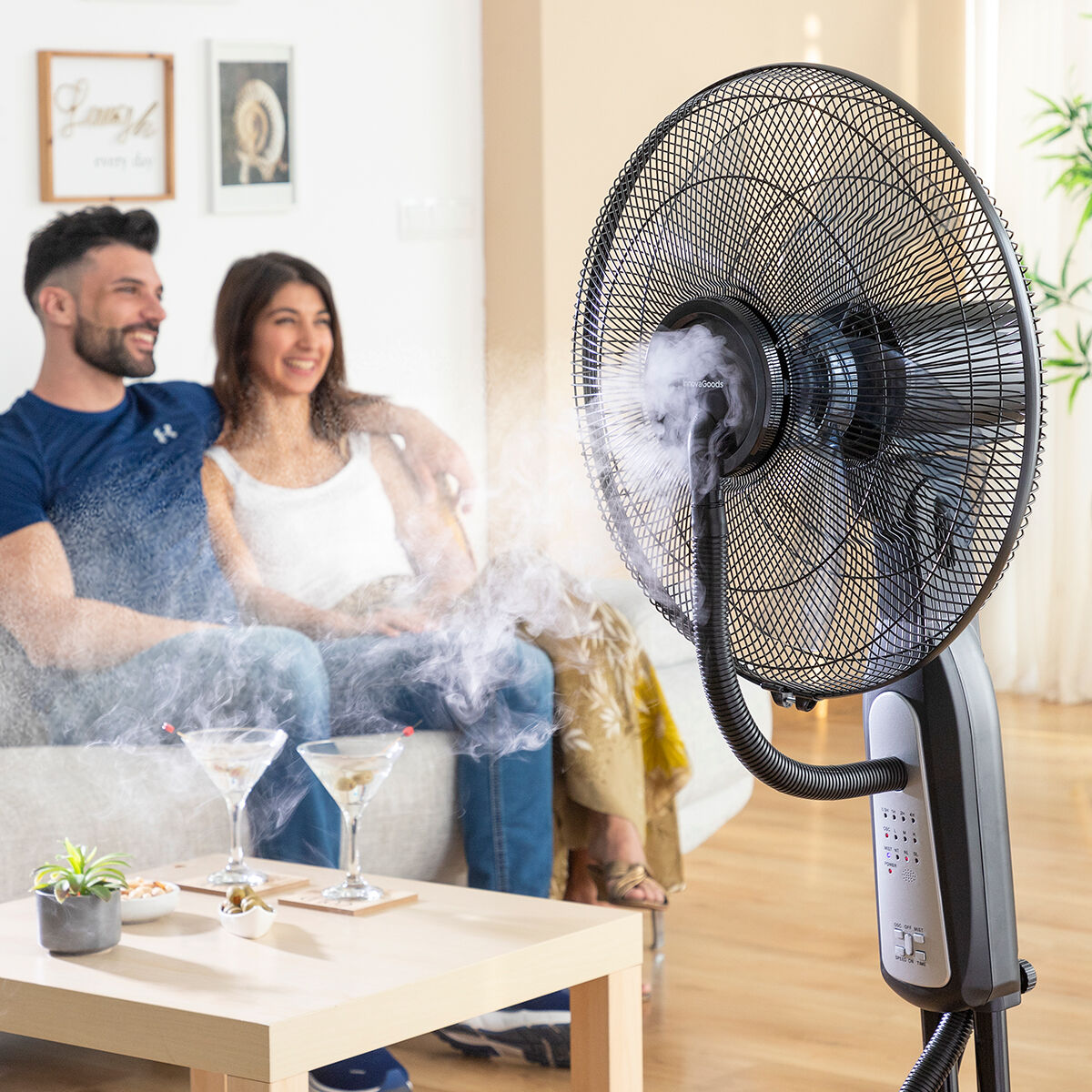 Standventilator und -Vernebler mit Fernbedienung