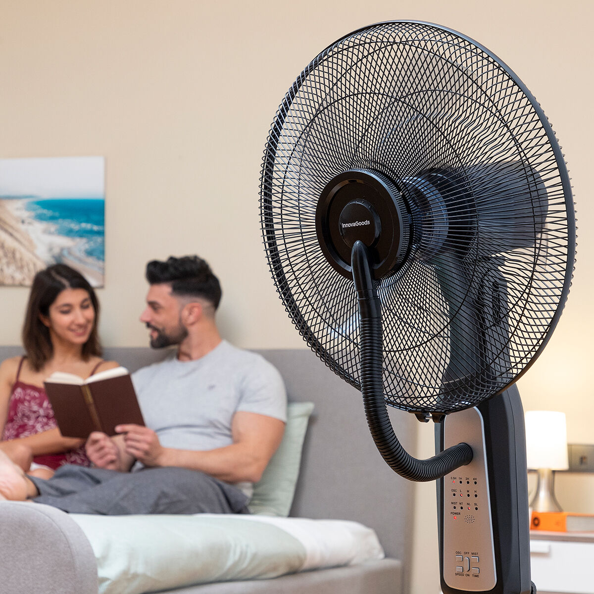 Standventilator und -Vernebler mit Fernbedienung
