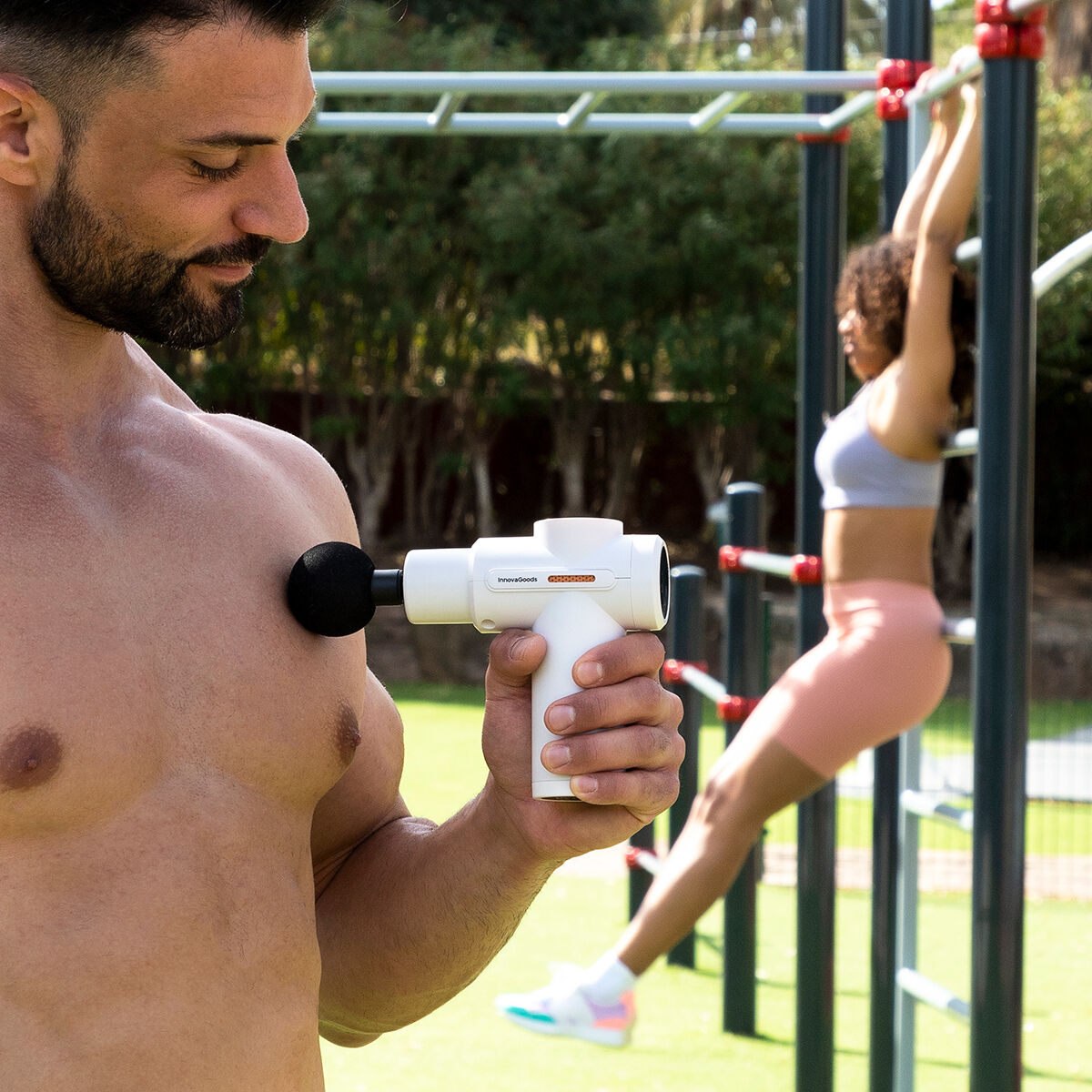 muscle massage gun with heat and cold 