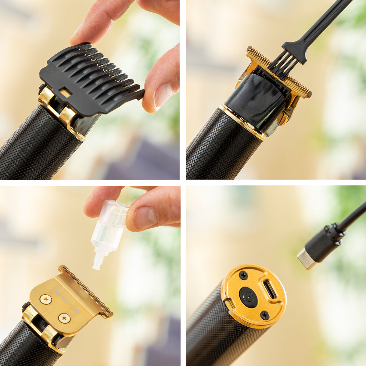 Wiederaufladbarer Profi-Haarschneider mit Zubehör