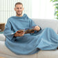 Oversized hooded blanket lined with fleece 