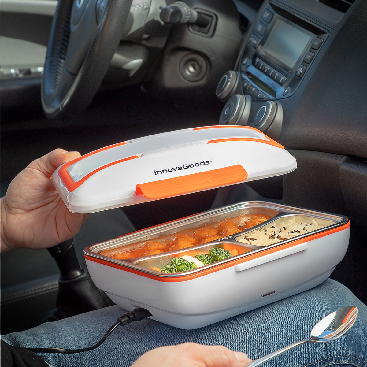 Elektrische 3 in 1 Dampf-Lunchbox To Go mit Rezepten