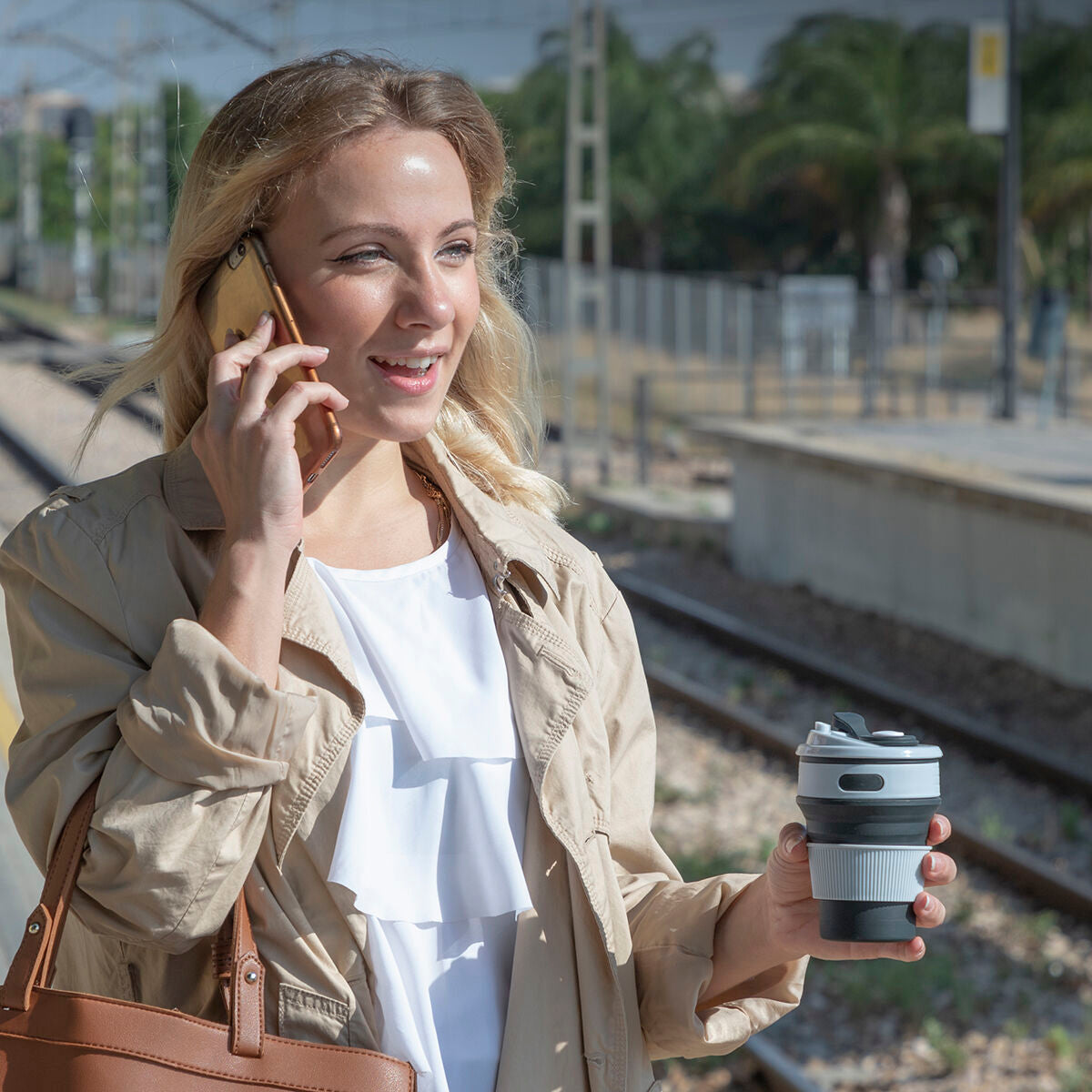Faltbarer Becher To Go aus Silikon