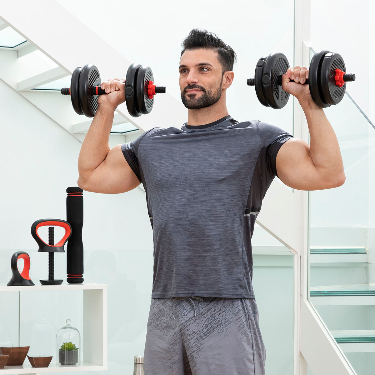 6 in 1 Adjustable Dumbbell Set with Training Instructions 