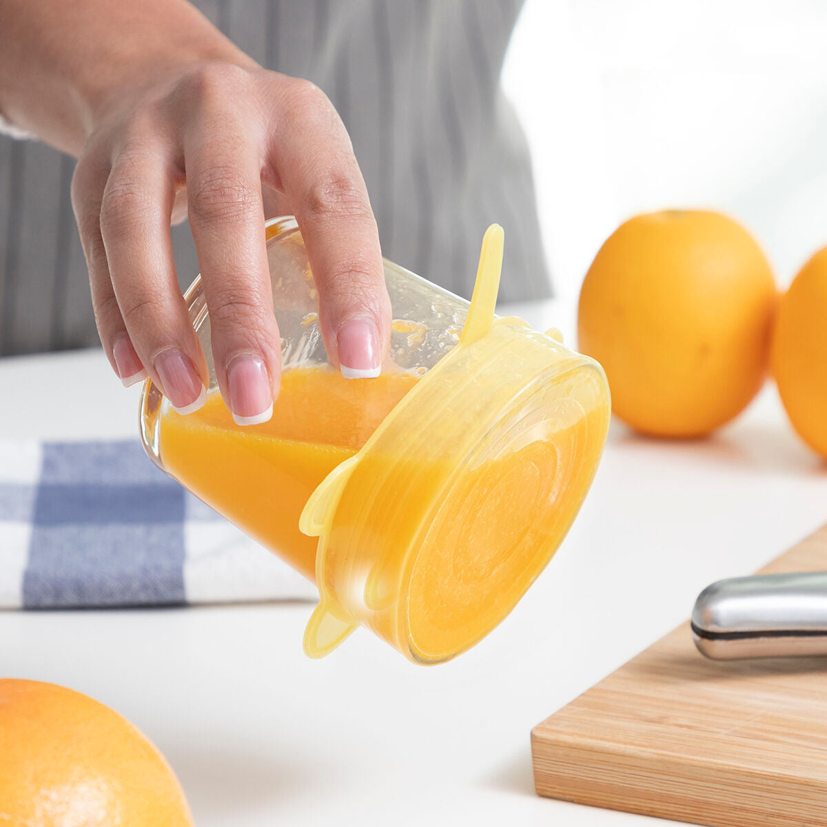 10-teiliges Set aus wiederverwendbaren und verstellbaren Küchendeckeln