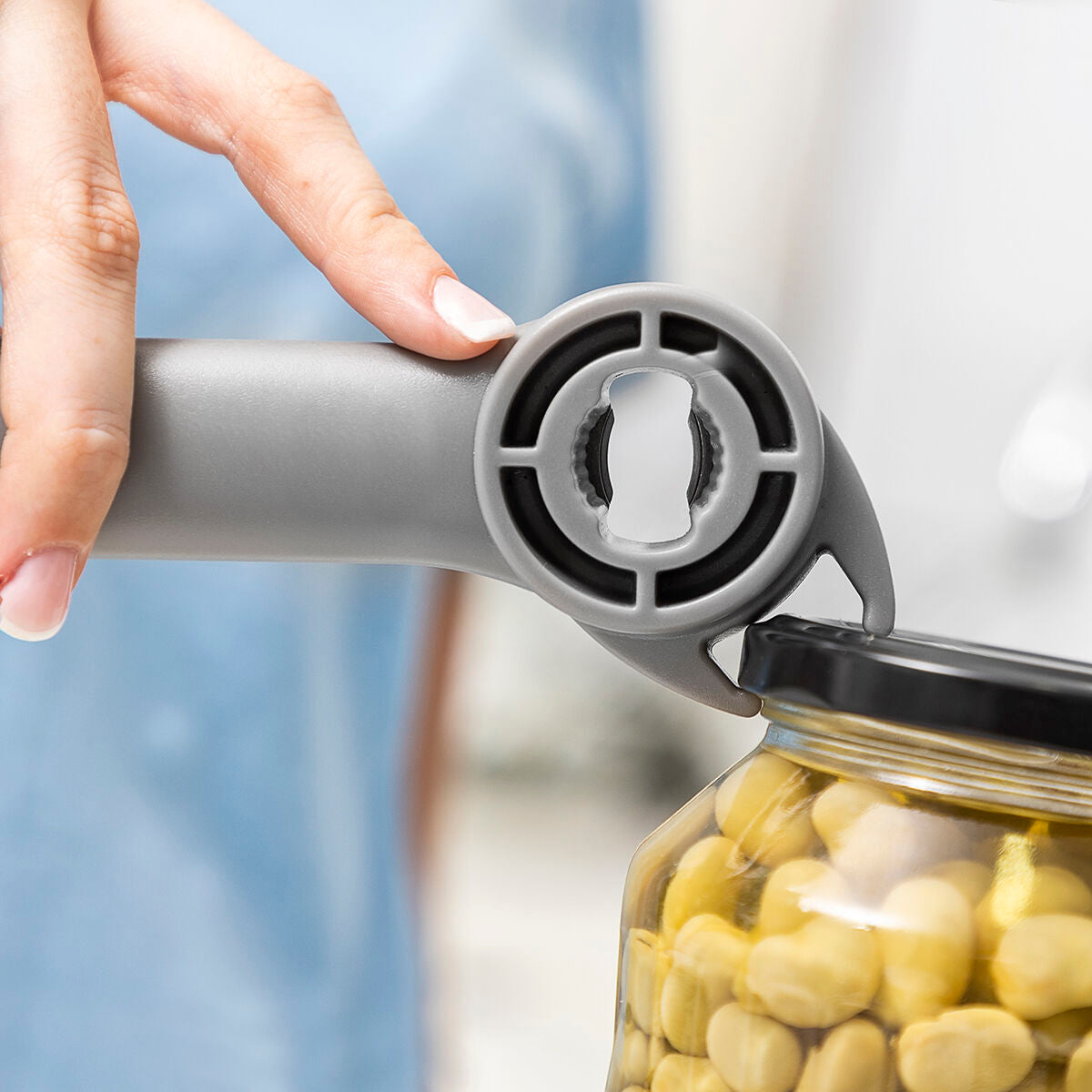 Verstellbarer Multifunktions-Flaschenöffner für Gläser, Dosen und Flaschen