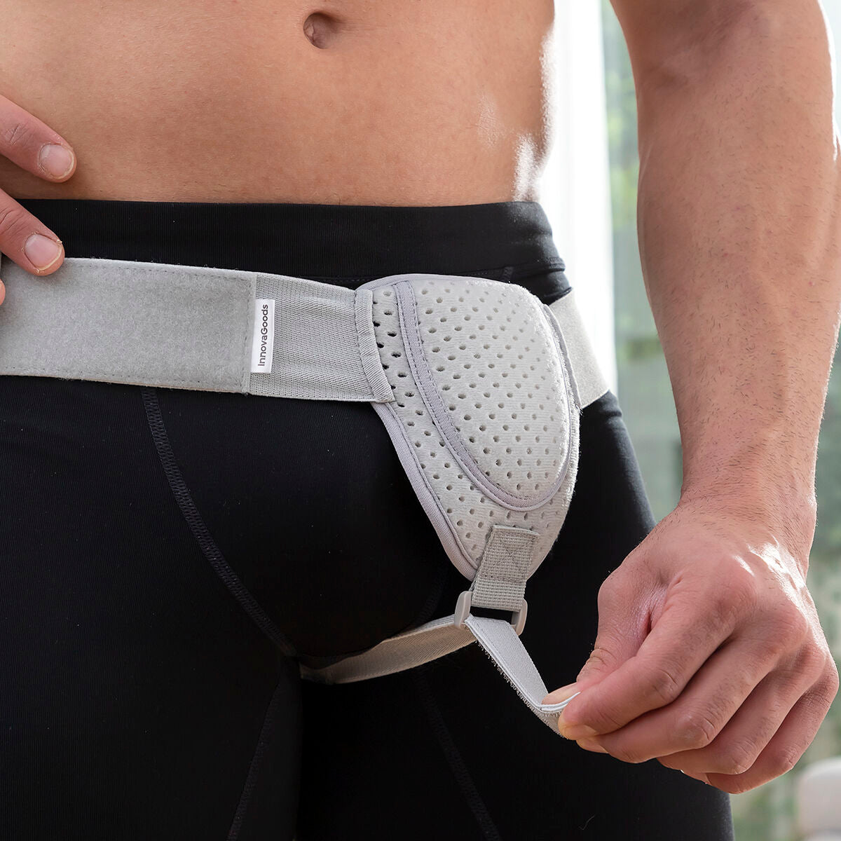 Adjustable inguinal hernia belt 